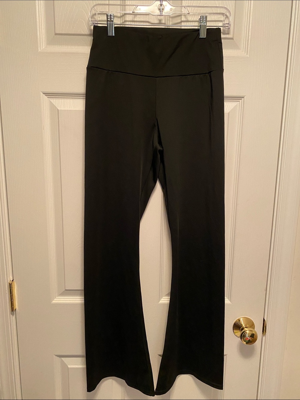 Black Women's High-Waist Flared Leg Pants